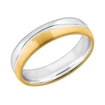 Anillo de hombre grabable plata 925 bicolor