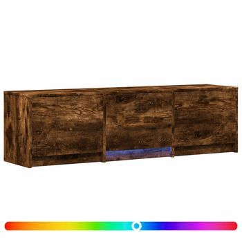 Mueble De Tv | Mueble De Salón | Gabinete De Tv Con Led Con Led Roble Ahumado 140 X 34 X 40 Cm