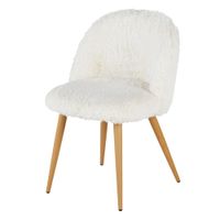 silla de comedor efecto borreguito blanco