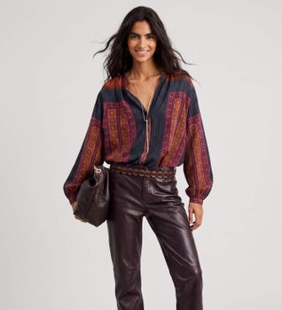 BA&SH para mujer. 1H26OLIV Camisa Olivio multicolor (34), Casual, Viscosa, Manga larga