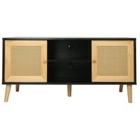 mueble tv de cana escandinavo iguana - 120 x 30 x 565 cm - negro