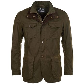 Barbour Abrigo Ogston Waxed Cotton Jacket - Olive para hombre