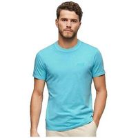 superdry camiseta t-shirt essential logo brode bleu ciel para hombre