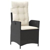 sillon reclinable de jardin  silla de jardin con cojines ratan sintetico negro