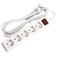 aigostar regleta alargador de 5 enchufes con cable de 15 metros e interruptor color blanco
