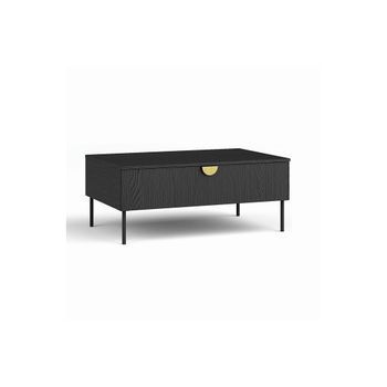 Mesa Baja Negra Y Manija Dorada Con Solapa - Colección Mondo