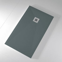 plato de ducha pizarra onda antracita  100x180 cm rejilla inox