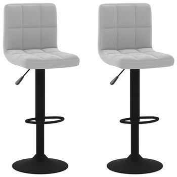 Taburetes De Cocina 2 Unidades Terciopelo Gris Claro Vidaxl