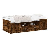 tumbona de jardin  silla  sillon exterior con cajones madera ingenieria roble ahumado 90x200 cm cfw192022