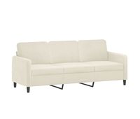 vidaxl sofa de 3 plazas terciopelo color crema 180 cm