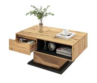 mesa de centro rectangular de panel de particulas con 1 cajonnatural