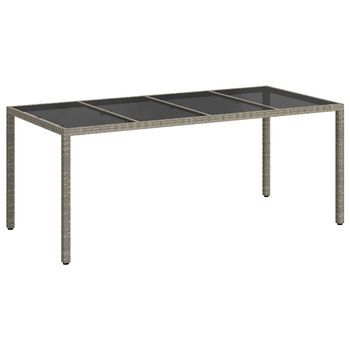 Mesa De Jardín | Mesa De Exterior Gris 190 X 90 X 75 Cm Ratán Sintético