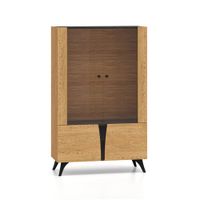 vajillero 4 puertas paneles mdf madera y negro