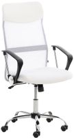 silla de oficina giratoria regulable en simil cuero blanco