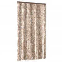 cortina antimoscas chenilla beige y marron oscuro 100x220 cm vidaxl