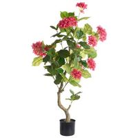 planta artificial en maceta con flores decoracion moderna de plastico para interiores hecha a mano 120 cm rojo hortensium