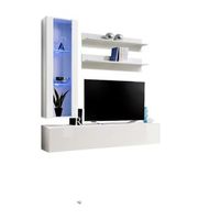 mueble de tv fly h2 diseno color blanco brillante mueble colgado moderno y a la moda para su sala de estar