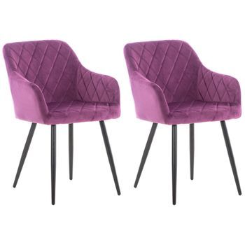 Set De 2 Sillas De Comedor Shila Terciopelo Lila 44x47x84 Cm Clp
