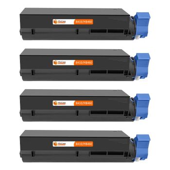 PcCom Essential OKI B410/B420/B430/B440/MB460/MB470/MB480 Tóner Compatible Negro Pack 4