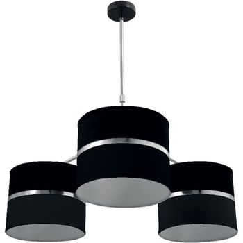 Lámpara de techo olga 3xe27 al.reg.xd.85cm negro/cromo