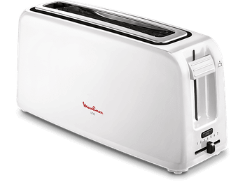 Tostadora - Moulinex LS1A11 UNO, 900 W, 7 niveles de tostado, 1 ranura, Función parada automática, Bandeja recogemigas, Blanco