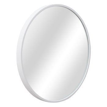 Espejo De Pared Para El Baño Modugno Aluminio Redonda Ø 60 Cm Blanco [en.casa]