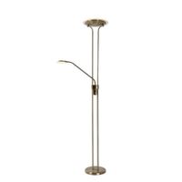 lampara de pie con luz de lectura en metal bronce 180cm