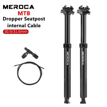 MEROCA-tija de sillín con cuentagotas para bicicleta, Cable de enrutamiento interno de 27,2/30,9/31,6x425mm, Control remoto por Cable, tubo de asiento de elevación, tija de sillín de montaña