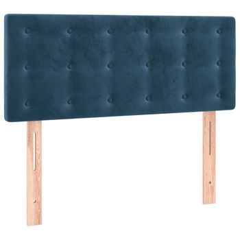 Cabecero Cama Mueble De Dormitorio Con Led De Terciopelo Oscuro 90 X 5 X 78/88 Cm Azul M02_0001372