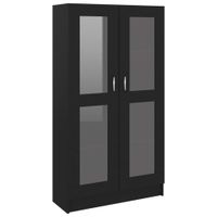 vitrina de madera contrachapada negro 825x305x150 cm