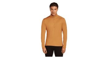 Camiseta interior icebreaker merino 260 tech marron 1 2 cremallera  hombre