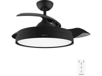 ventilador de techo con luz - cecotec energysilence aero 4280 invisible black 40w 6 velocidades aspas retractiles 3 tonos luz temporizador black