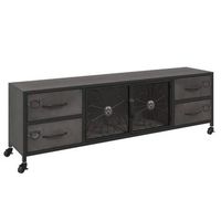 mueble de tv de hierro plateado 110x30x40 cm vidaxl