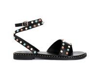 sandalias asimetricas de piel black 36