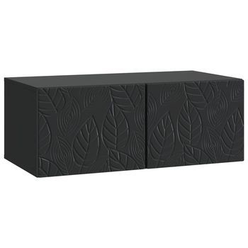 Mueble De Tv De Pared 78,5 X 31 Cm Negro Madera De Ingeniería Vidaxl