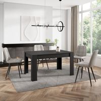 mesa comedor efecto madera negro 140x90x76cm
