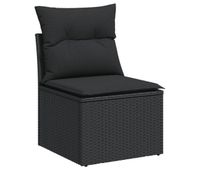 vidaxl sofa de jardin sin brazos con cojines de ratan sintetico negro