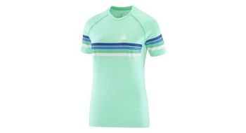 Maillot de manga corta seaside green compressport para mujer ironman
