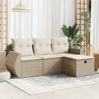 juego de sofas jardin con cojines 4 uds  juego de muebles de jardin ratan sintetico beige cfw11495