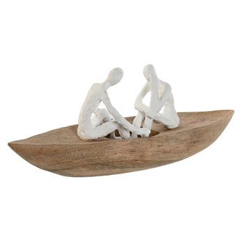 Figura Resina Mango 42x14x16 Barca Blanco