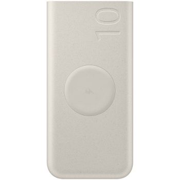 Power Bank Samsung 10.000mAh de Carga Súper Rápida 25W, Carga Inalámbrica, 2 Puertos, Beige
