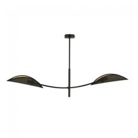 lampara de techo flik negro 2 luces