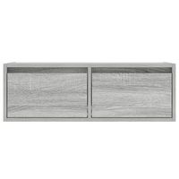 mueble tv - mesa de tv con luces led sonoma gris 75x355x25 cm
