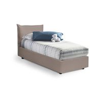 talamo italia cama individual con contenedor veronica made in italy cama con revestimiento de cuero ecologico apertura lateral apta para colchon 80x190 cm taupe