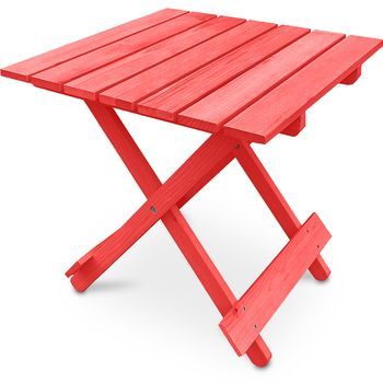Mesa De Jardín - Mesa De Madera Auxiliar Adirondack - Alana Rojo
