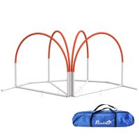 pawhut lot de 4 piezas de equipamiento agility- hooper agility - arcos de entrenamiento para perro obstaculo con bolsa de transporte