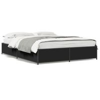 estructura de cama madera de ingenieria y metal negro 135x190cm