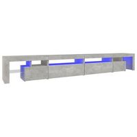 mueble tv  mueble de salon  armario tv con luces led gris hormigon 290x365x40 cm
