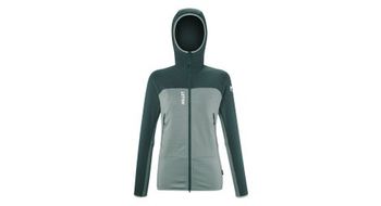 Forro polar mijo fusion grid hoodie verde mujer