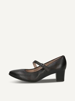 CAPRICE Pumps, black, made of Leather with Block heel, Size 40.5